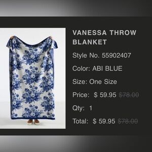 Anthropologie Vanessa Throw Blanket